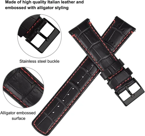 Miniatura 6 de Ritche Correa de cuero de liberación rápida para reloj Samsung Galaxy Watch 6, correa clásica de 1.693 in, 1.850 in, 1.575 in, 1.732 in, 0.709 in