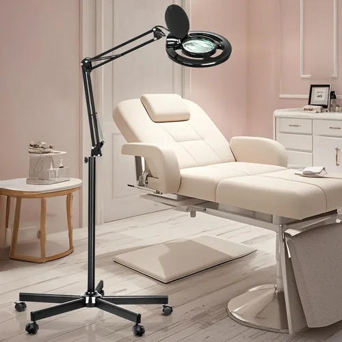 Miniatura 10 de HITTI 10X - Lupa esteticista de luz, color blanco 2200 lúmenes, regulable continuo, base rodante de 5 ruedas, lámpara Mag iluminada con LED