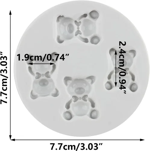 Miniatura 2 de Oso de peluche Molde de silicona de chocolate para osos de bebé, molde de fondant para decoración de tartas, decoración de cupcakes, pasta de goma