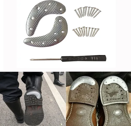 Miniatura 2 de Kit de reparación de suela para zapatos y botas de hombre. Placas metálicas para talón y clavos (M30)