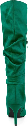 Miniatura 4 de Allegra K Botas altas hasta la rodilla con tacón de aguja y puntera puntiaguda para mujer