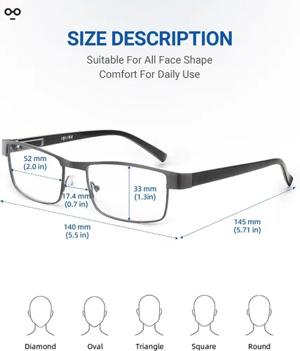 Miniatura 4 de JOLISU 3 lentes de luz azul para hombre, marco fino de metal con bloqueo de luz azul para hombre/mujer