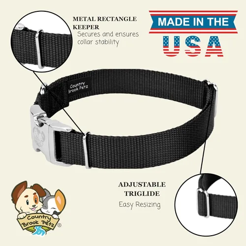 Miniatura 7 de Country Brook Petz – Collar de nailon premium para perro con hebilla de metal para razas pequeñas, medianas y grandes - 10+ colores geniales