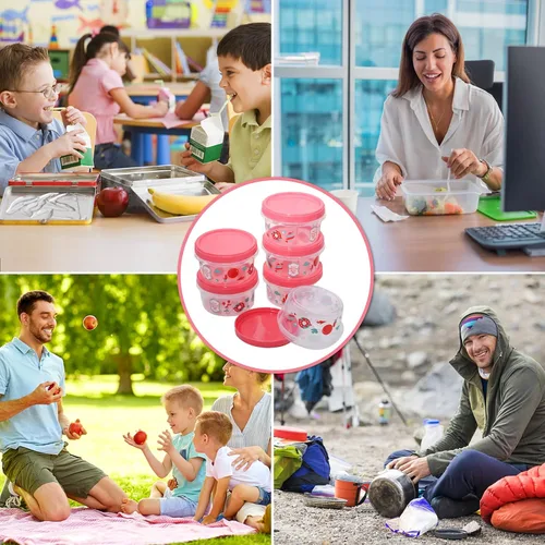 Miniatura 7 de Recipiente pequeño de 8 onzas con tapas, paquete de 6 recipientes apilables para almacenamiento de alimentos, contenedor de plástico reutilizable
