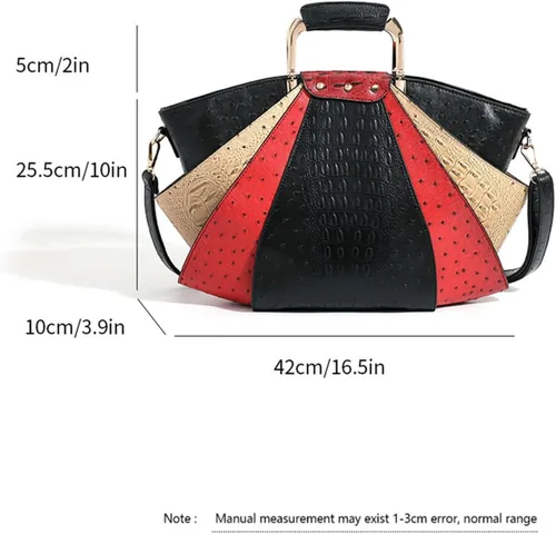 Miniatura 7 de Bolso de Mujer de Gran Capacidad de Cuero Cartera de Diseñador de Moda con Asa Superior de Metal Bolsos de Mano para Mujer Bandolera Bolsos Grandes