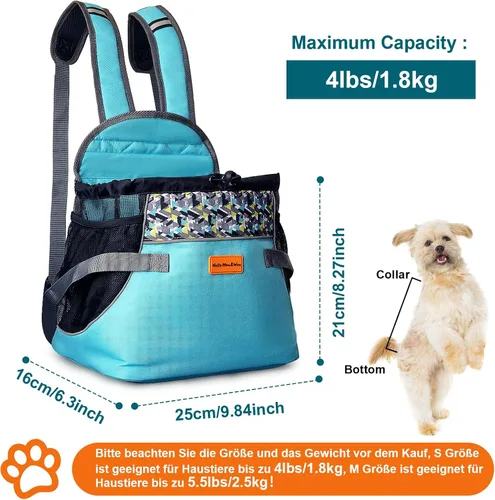 Miniatura 3 de Cinf Transportador para perros extra pequeño ajustable en la parte delantera y trasera, mochila de viaje para razas de taza de té de 2 a 4 libras