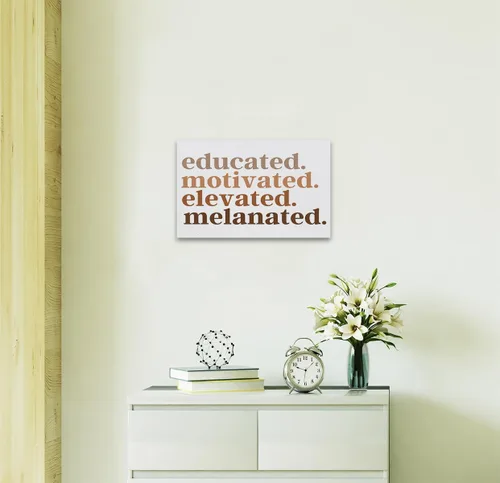 Miniatura 4 de Nogrit Arte de pared afroamericano, educado motivado y melanado, arte de pared de mujer negra para decoración de baño de 14 x 11, decoración
