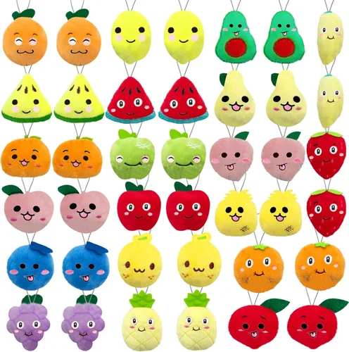 Miniatura 8 de XIPEGPA Juego de 30 juguetes de peluche de animales pequeños, llavero de juguete de peluche para recuerdos de fiesta, llavero adorno para bolsa