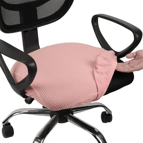 Miniatura 23 de Melaluxe Funda para silla de oficina de jacquard elástico, extraíble y lavable, funda de asiento giratoria para silla de escritorio, color negro