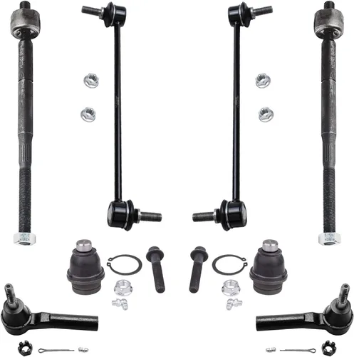Miniatura 180 de Detroit Axle – Kit de suspensión delantera para Hyundai 2013-2018 Santa Fe 2 enlaces de barra de estabilizador 4 varillas de amarre interiores