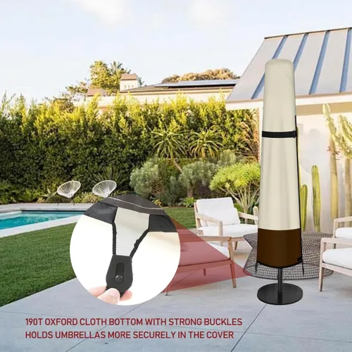 Miniatura 5 de Funda para sombrilla de patio al aire libre con varilla, impermeable, duradera, tela de poliéster 420D, para sombrilla de 7 a 11 pies