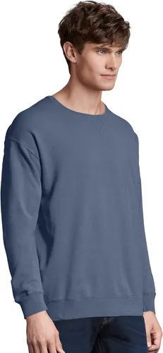 Miniatura 3 de Hanes Originals - Sudadera de vellón con cuello redondo para hombre, prenda teñida, sin botones