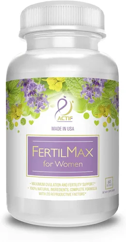 ACTIF Organic FertilMax. Soporte máximo para la fertilidad y la ovulación. Sin GMO. Hecho en los Estados Unidos. 60 unidades.