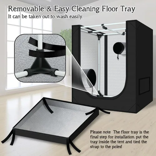 Miniatura 6 de zazzy Carpa de Cultivo 18"x30"x36" Hidropónica de Servicio Pesado Cuarto Oscuro Reflectante Mylar Carpas de Cultivo con Ventana y Bandeja de Piso