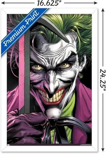 Miniatura 3 de Trends International DC Comics The Joker - Póster de pared con barra de palanca, 22.4 pulgadas de largo x 14.7 pulgadas, versión enmarcada en blanco