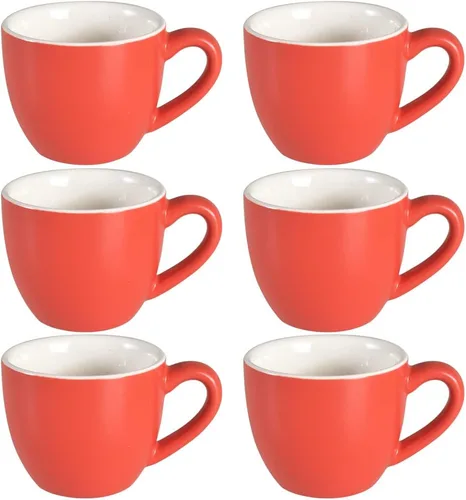 Miniatura 11 de homEdge Mini taza de café de porcelana, 3 onzas / 90 ml, pequeñas tazas de café demitasse para expreso, té - Juego de 6, multicolor