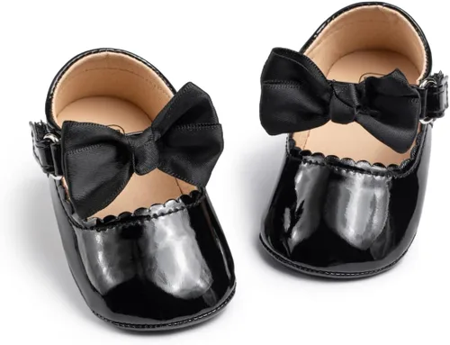 KIDSUN Zapatos Mary Jane para bebés y niñas, suela de goma antideslizante, zapatillas de ballet para vestido de princesa, zapatos de boda, zapatos