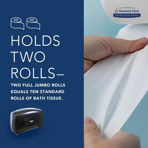 Miniatura 6 de Kimberly Clark - Dispensador profesional de papel higiénico (09551), compatible con rollo estándar con núcleo, color humo (negro), 13.1 x 20.4 x 5.8
