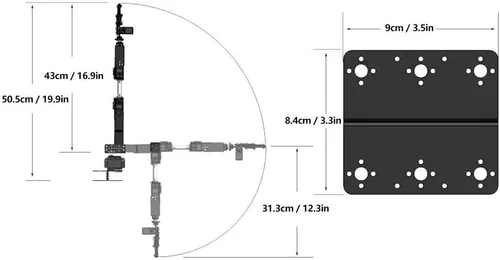Miniatura 4 de Brazo mecánico negro, engranaje de dirección analógica MG996, kit de garra de brazo mecánico 6DOF manipulador DOF piezas de robot industrial
