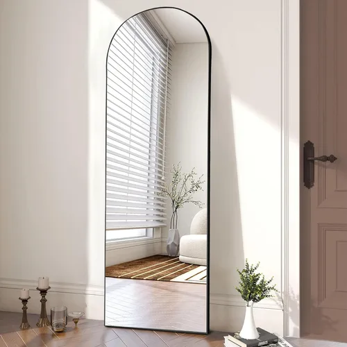 Miniatura 13 de OLIXIS Espejo arqueado de longitud completa para dormitorio, espejo de cuerpo completo de 56 x 15 pulgadas con soporte, para colgar o inclinarse