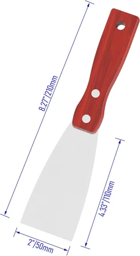 Miniatura 2 de Cuchillo de masilla, herramienta raspadora de acero inoxidable de 2 pulgadas, cuchillos de metal con mango de madera para paneles de yeso