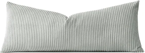 Miniatura 34 de Artscope Fundas de Almohada de Pana a Rayas Acogedoras Súper Suaves Decorativas Cuadradas Fundas de Cojín para Sofá Sillón Dormitorio Decoración