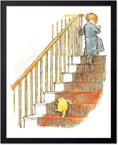 Miniatura 52 de Poster Master Póster de ilustración vintage, impresión de paisaje retro, regalo para bebé, niño, mapa de madera de 100 acres, oso, cerdo, animal