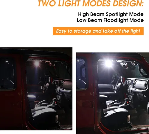 Miniatura 4 de sukemichi Asas de agarre de barra de agarre con luz para Jeep Wrangler Accesorios TJ JK JL YJ Unlimited Rubicon Sahara 2 puertas 4 puertas Jeep
