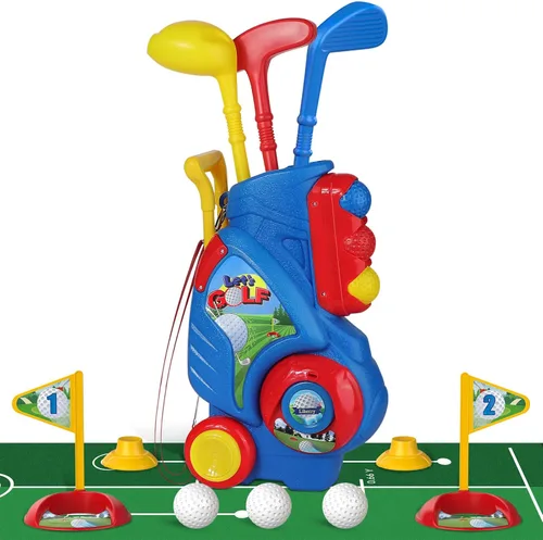 Liberry Juego de Golf para Niños Pequeños de 2, 3 y 4 años Niños Niñas, Juego Mejorado de Palos de Golf para Niños con Carrito, Tapete de Putting,