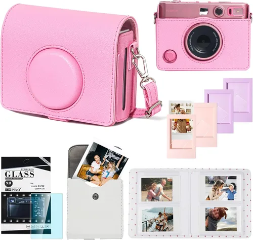 Miniatura 16 de CAIYOULE Mini EVO Funda, Funda protectora para cámara híbrida digital instantánea Fujifilm Instax Mini EVO, accesorios Mini EVO con bolsa de piel