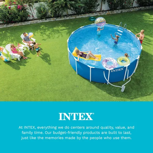Miniatura 6 de Cubierta solar Intex de 18 pies de diámetro, para piscinas, fácil de instalar y enmarcar, Azul