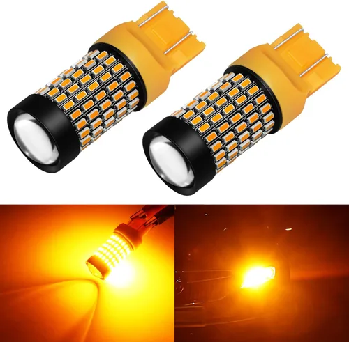 PHINLION 7443 7444 - Bombillas LED ámbar para intermitentes súper brillantes, 2800 lúmenes, 103-SMD, doble filamento, T20, WY21W, 7440NA, 7444NA,