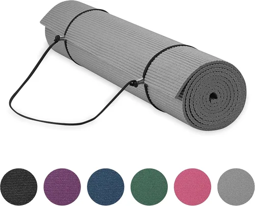 Miniatura 14 de Gaiam Essentials 1/4" Thin (6mm) Yoga & Pilates, Fitness & Exercise Mat with Easy-Cinch Carrier Strap Cusion Support For Fitness and Gym Workouts