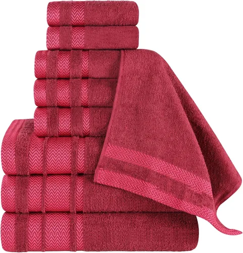 Miniatura 80 de Superior Juego de toallas de algodón de 9 piezas, toallas absorbentes suaves de felpa, artículos esenciales de baño, ducha, lujo, esponjosas