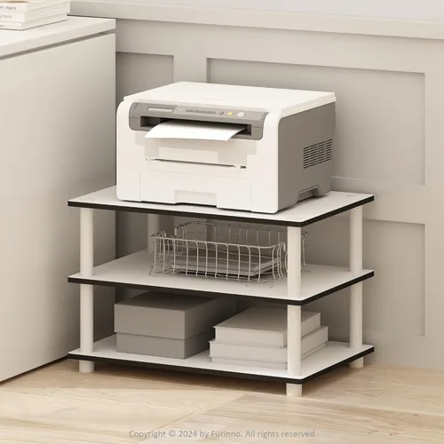 Miniatura 10 de Furinno TURN-S-TUBE - Soporte para TV, centro de entretenimiento de 3 niveles sin herramientas, consola de TV para televisores de hasta 46 pulgadas