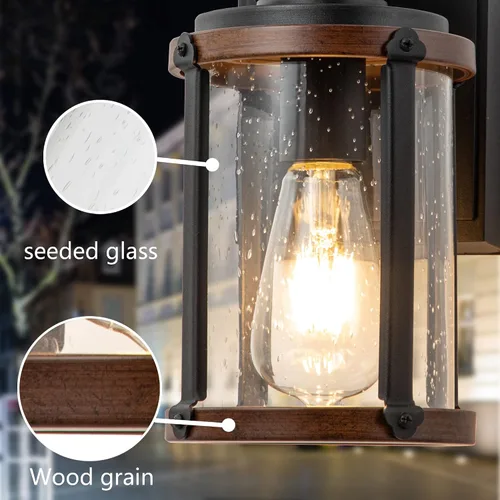 Miniatura 4 de Luces de pared para exteriores con salida GFCI, luces de porche con sensor de movimiento para casa, 3 modos, accesorio de luz exterior del atardecer