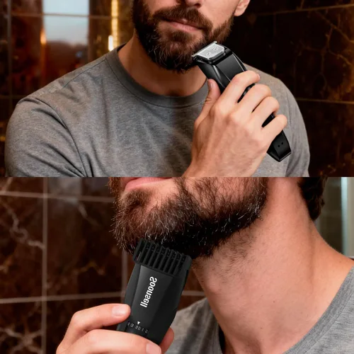 Miniatura 4 de Soonsell Manscape Recortadora de Barba para Hombres, Kit de Aseo para Hombres 4 en 1 Impermeable IPX7, Afeitadora de Bola, Cortapelo para Nariz