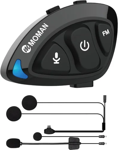 Moman Altavoz de auriculares para casco de motocicleta, casco de motocicleta RS-S HiFi, cancelación de ruido, respuesta automática, radio FM/voz