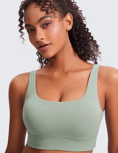 Miniatura 106 de CRZ YOGA Butterluxe - Brasier deportivo con espalda en U para mujer, cuello redondo, acolchado, de bajo impacto, para yoga, entrenamiento