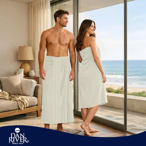 Miniatura 2 de DAN RIVER Paquete de 2 sábanas de baño de lujo 35x70, 600 g/m², toallas de 100% algodón hilado en anillo suaves y de secado rápido, ideales