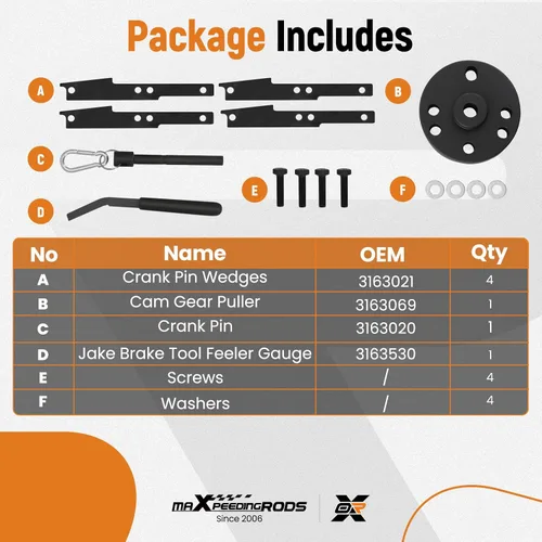 Miniatura 3 de maXpeedingrods 3163021 Kit de herramientas de sincronización de leva y 3163530 Herramienta de ajuste de freno de motor de 0.276 in para motores