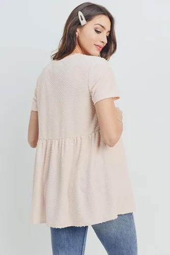 Miniatura 4 de LaClef Top de maternidad plisado frontal con cuello en V para mujer