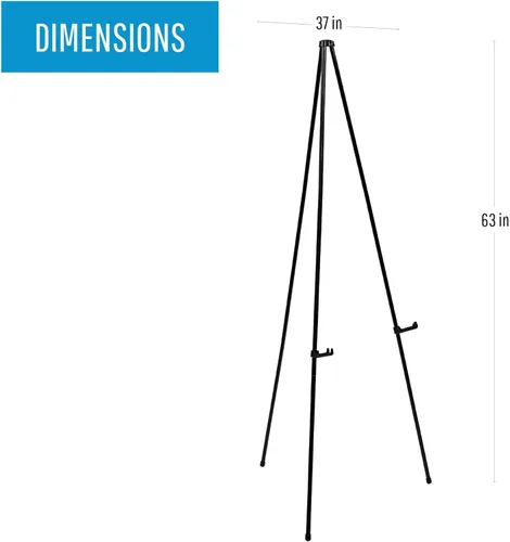 Miniatura 2 de MasterVision Caballete instantáneo, 61.5" de alto, negro, acero, resistente
