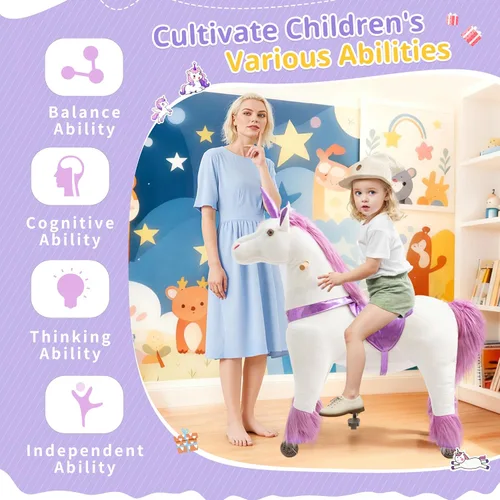 Miniatura 4 de Paseo en unicornio en juguetes, Paseo en unicornio para niñas de 6 años hasta adultas, Paseo en unicornio en juguetes, Unicornio mecánico de peluche