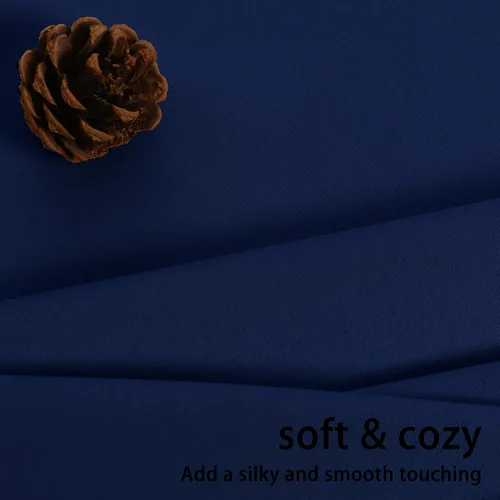 Miniatura 7 de JIUZHEN - Cortinas opacas de azul marino con alzapaños con aislamiento térmico, bloqueo de luz y reducción de ruido, cortinas con ojales para 2-Azul