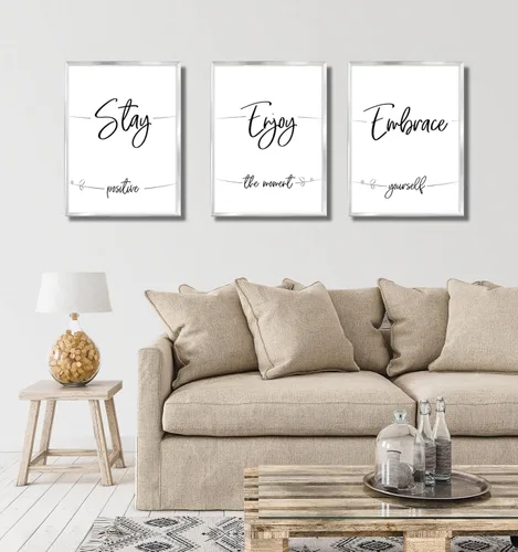 Miniatura 4 de ELSKER&HOME 18x24 Marco para Póster 3 Pack, Marco Plateado para Montaje Horizontal o Vertical en la Pared, Resistente y a Prueba de Arañazos