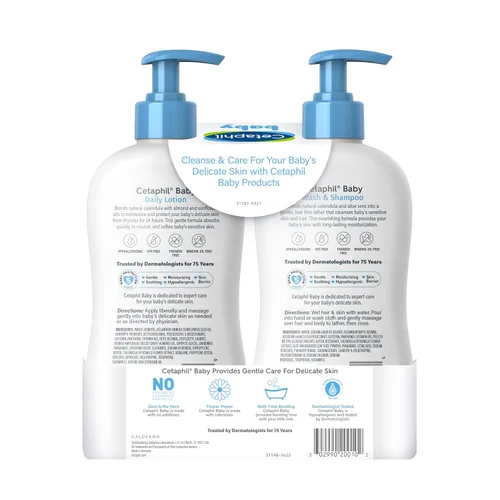 Miniatura 8 de Cetaphil Baby Wash & Shampoo Plus Loción corporal, esenciales para la piel saludable, hidratación de la cabeza a los pies hasta 24 horas, para piel