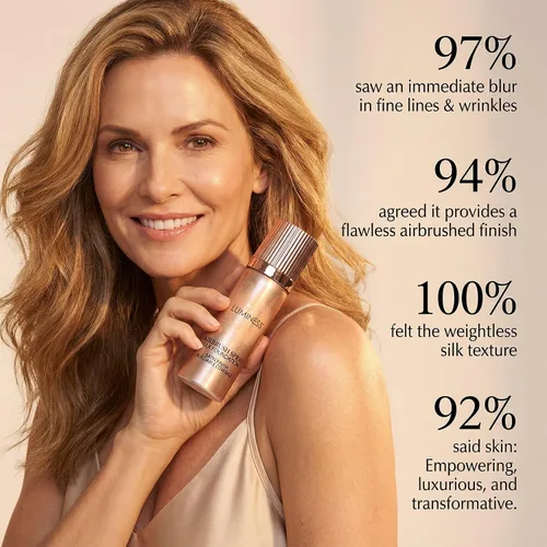 Miniatura 7 de LUMINESS Silk Airbrush Spray Foundation Kit de 3 piezas – base, prebase y brocha de maquillaje en ángulo de doble cara – Cobertura modulable