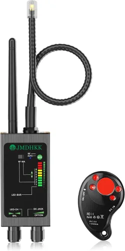JMDHKK Detector de Cámara Oculta M8000, Detector de Micrófonos Espía, Buscador de Cámaras, Detector de Señal para Hoteles, Viajes, Vehículos, Negro