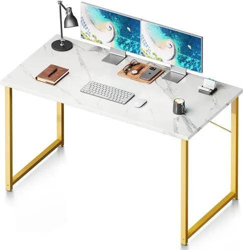 Miniatura 16 de Coleshome Escritorio para computadora de 48 pulgadas, escritorio moderno de estilo simple para oficina en casa, escritorio de estudio para Roble gris